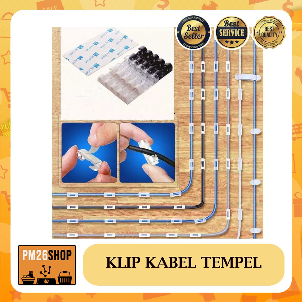 KLIP KABEL ORGANIZER ISI 20 KLIP TEMPEL PENGIKAT KABEL