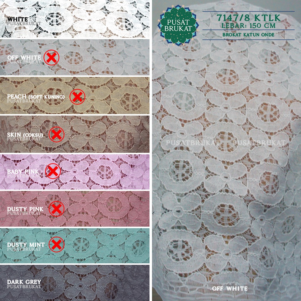 KAIN BROKAT KATUN ONDE / BAHAN KATUN MOTIF ONDE - 7147 KTLK - [harga per 0.5m]