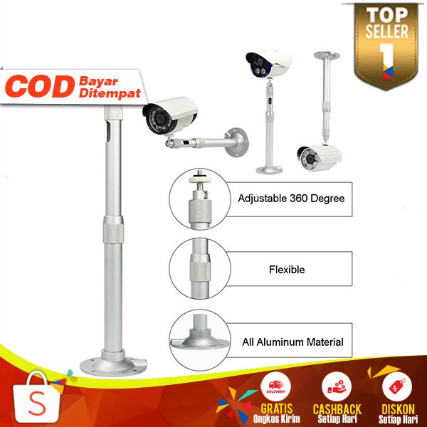 Bracket Stand CCTV Bracket Proyektor Dinding Kuat 3kg Mudah Dipasang Penyangga Kamera Pengintai