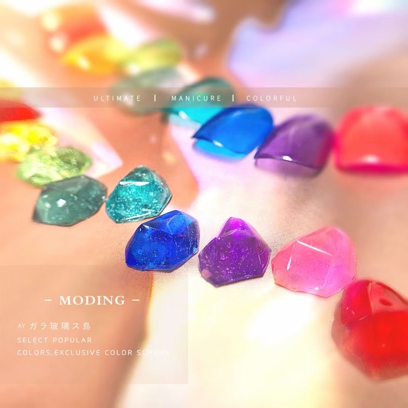 MODING AY NEON GLASS ISLAND SERIES NAIL GEL POLISH VOL 2 NAIL NEW COLLECTION KUTEK GEL POT 5G SET