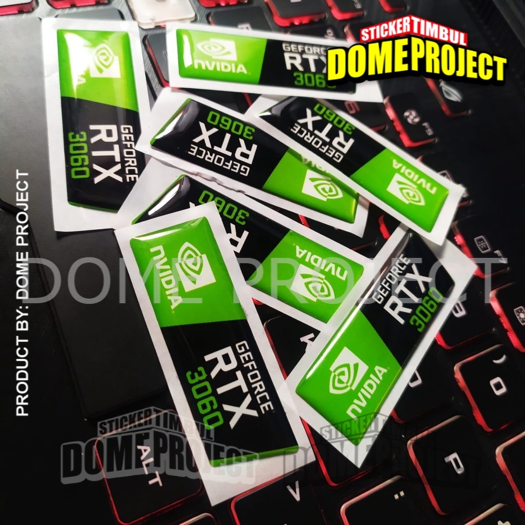 STIKER TIMBUL LAPTOP KOMPUTER PC LOGO VGA GEFORCE RTX 3060 STIKER 3D LENTUR WATERPROOF AESTHETIC OUTDOOR