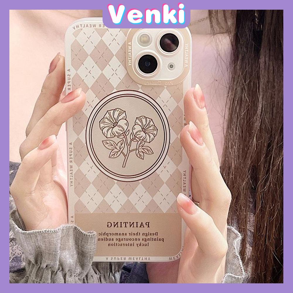 iPhone Case Silicone Soft Case TPU Clear Case Angel Eye Protection Camera Shockproof Brown Checkered Flower For iPhone 13 Pro Max iPhone 12 Pro Max iPhone 11 iPhone 7 Plus