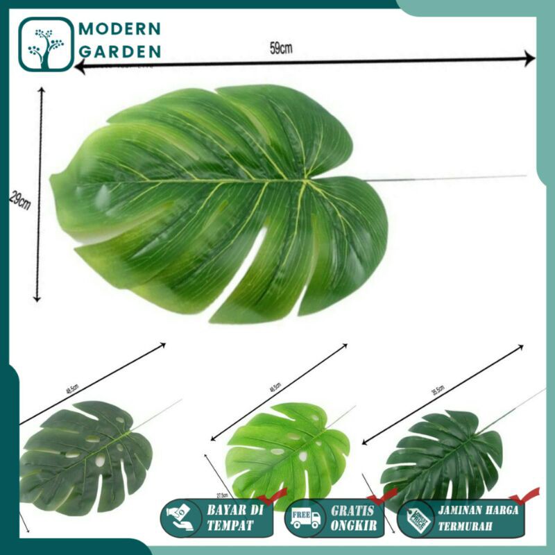 Daun Monstera Dekorasi DT004 Bahan Plastik untuk Hias Ruangan