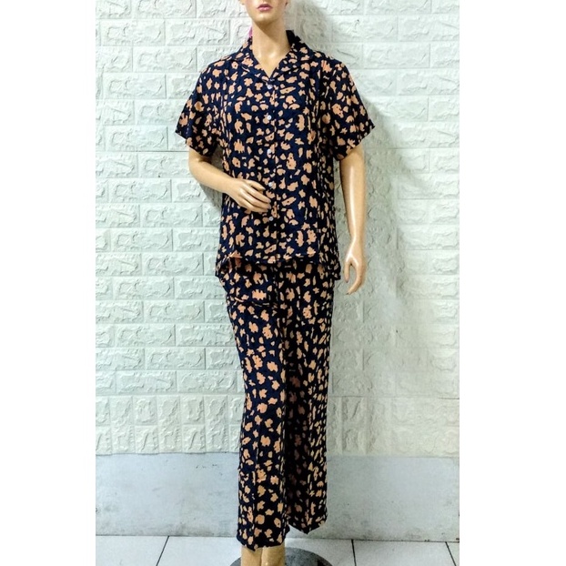 PIYAMA WANITA SETELAN PIYAMA KULOT LENGAN PENDEK ORIGINAL AMRO RAYON COTTON SUPER
