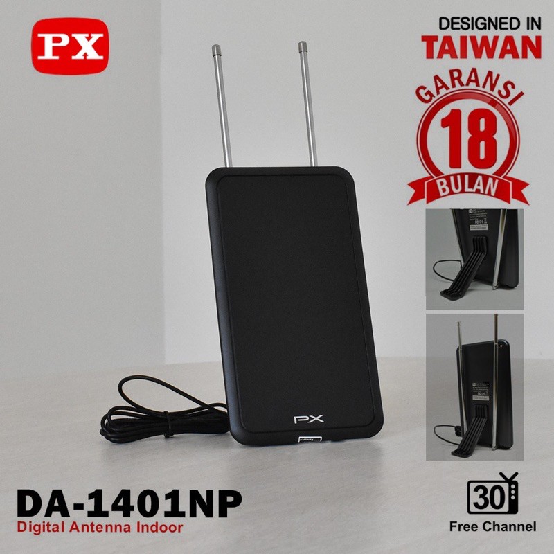 Antena LED TV PX DA-1401NP Indoor Dalam Digital Analog + Kabel PX 1401