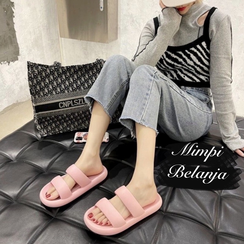 BALANCE SANDAL JELLY IMPORT SLOP WANITA DEWASA TALI DUA 222 M2