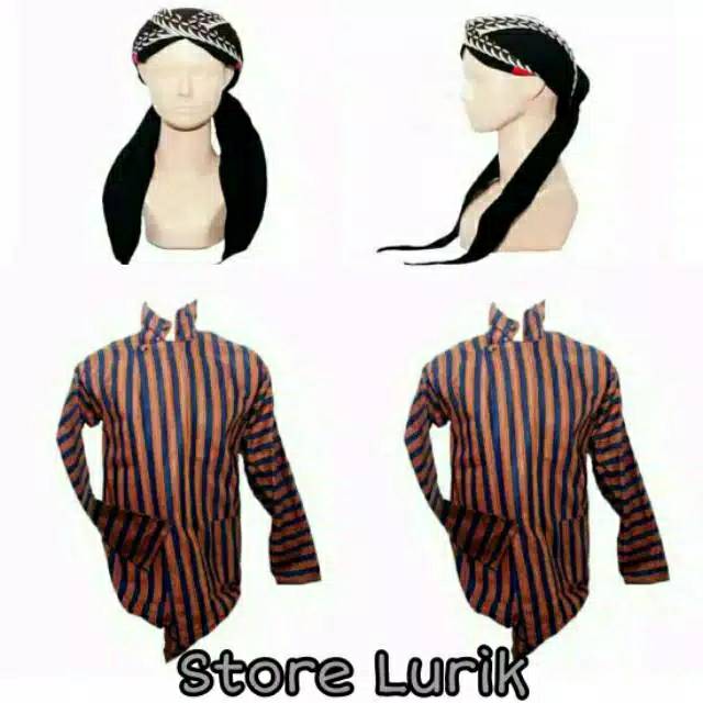 Baju lurik jawa gratis blangkon / Baju adat jawa bonus blangkon