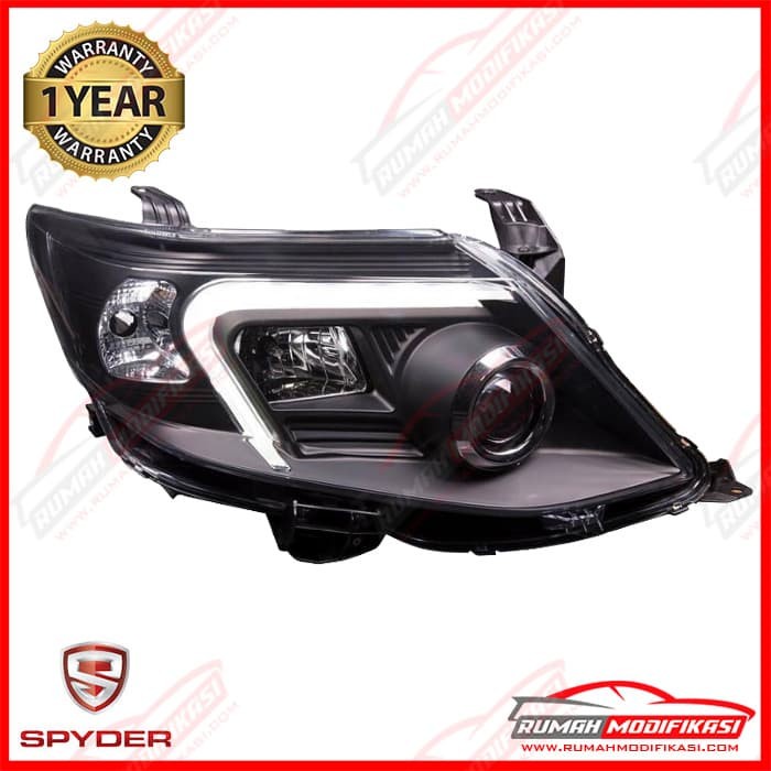 HEADLAMP - TOYOTA FORTUNER 2011-2015 - BLACK - LIGHTBAR