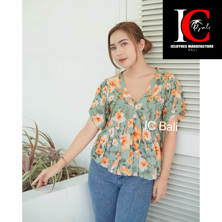 ATASAN LENGAN PENDEK MOTIF BUNGA/ RARA TOP/RTM003