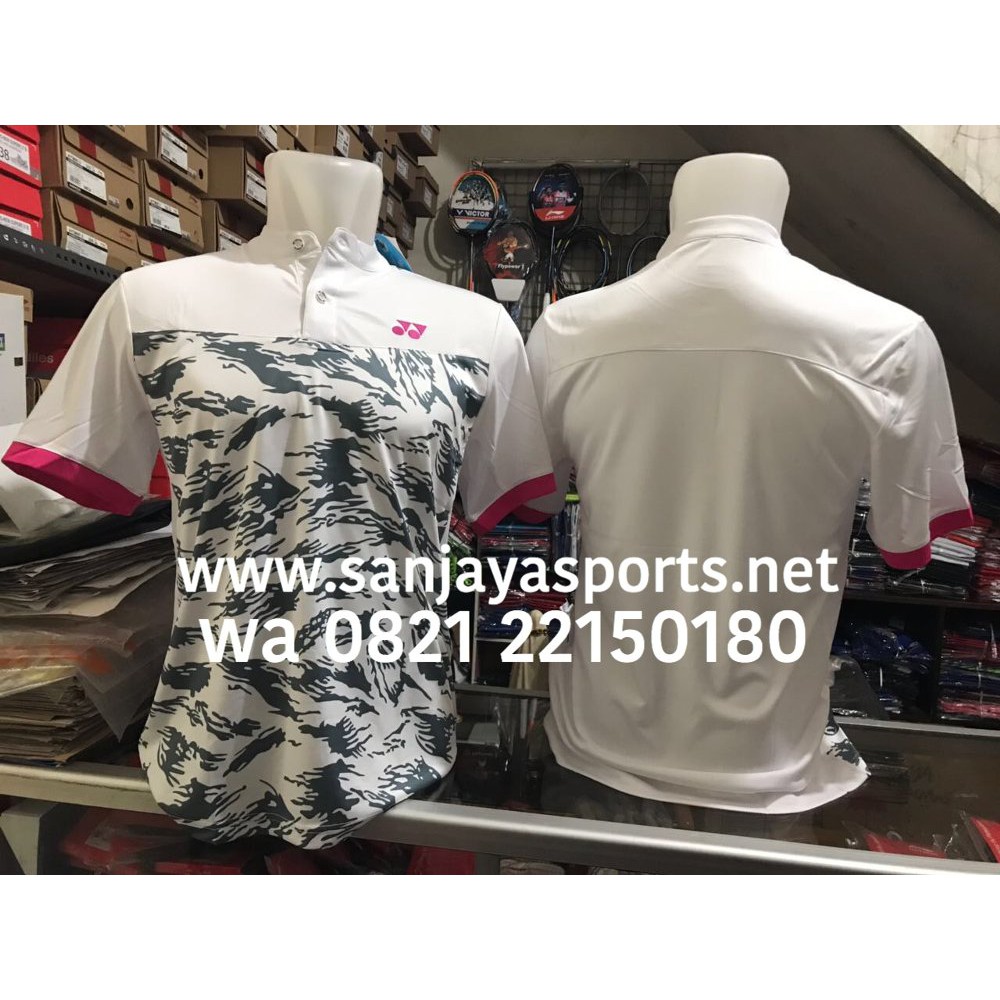 BAJU YONEX IMPOR KERAH SANGHAI PUTIH Terbaik