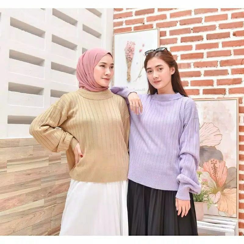 DISCON !!! JOVANCA RAJUT OVERSIZE / TURTLENECK KNITWEAR ARSYILLA PUFFY / RAJUT ATSAN WANITA (JLURBSA