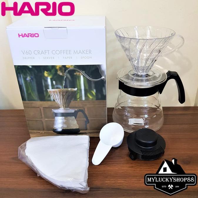 Hario V60 Craft Coffee Maker Vcnd-02B-Ex Dripper Dan Server Kopi Rosemerywhite