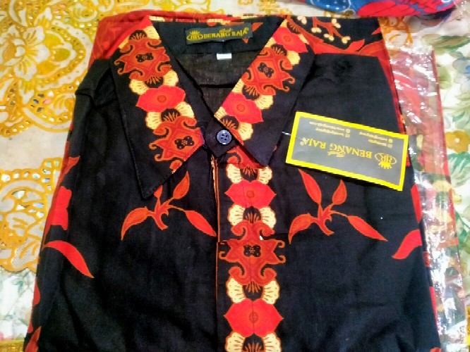 Benang Raja Kemeja Batik Pria Hem Lengan Pendek Ukuran Jumbo 2xl 3xl 4xl 5xl