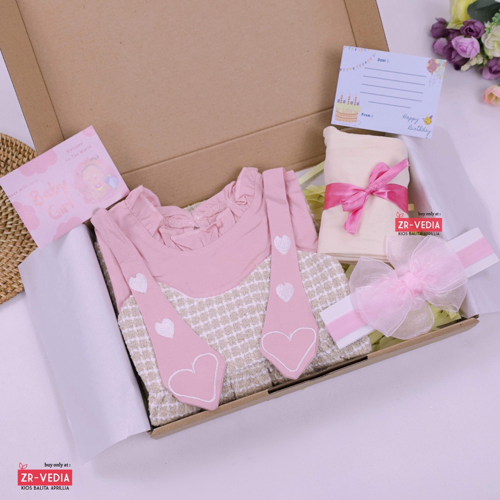 [POP] Hampers Premium uk Bayi - 2 Tahun / Kado Lahiran Ulang Tahun Hadiah Bayi Perempuan Bulan New Born Gift Dress ZR Vedia