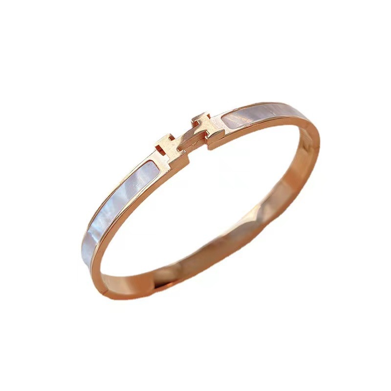 ENXI-18K RoseGold Bangle Elegan untuk Wanita Aksesoris Tidak Memudar Hypoallergenic Hadiah Terbaik B-22037