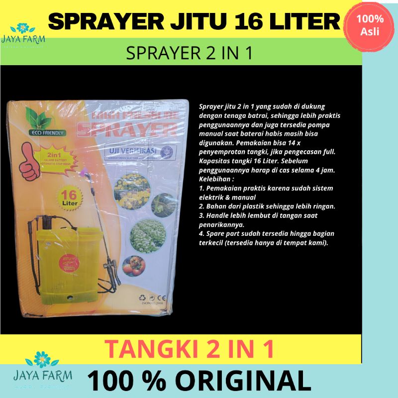 TANGKI SPRAYER JITU 2 IN 1 16 LITER | TANGKI ELEKTRIK & MANUAL