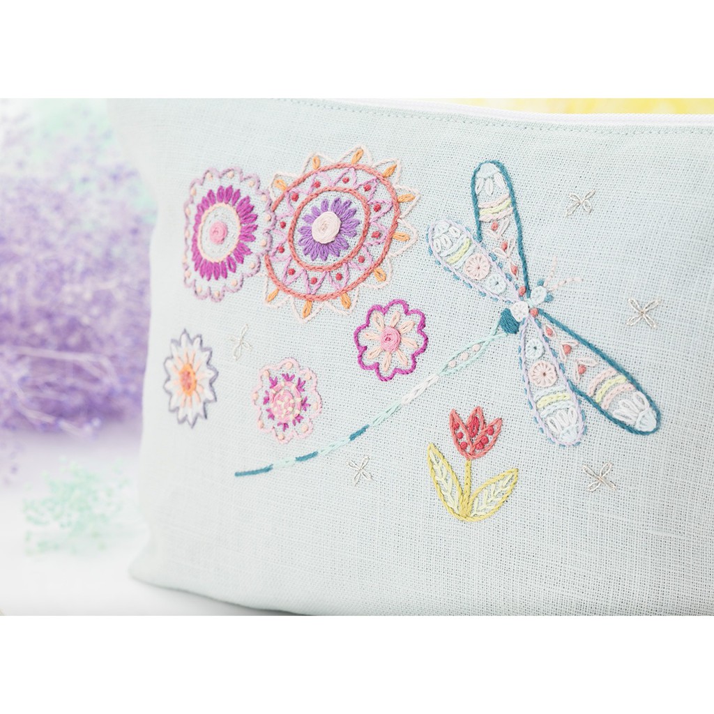 Tulip - Paket Sulam / Menyulam Kantong / Embroidery Pouch Kit Dragonfly