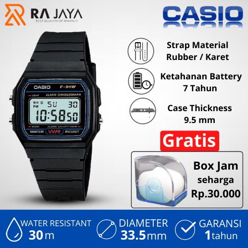 CASIO Jam Tangan Casio Pria General Digital Man F-91W-1DG / F-91W-1DG / F-91W