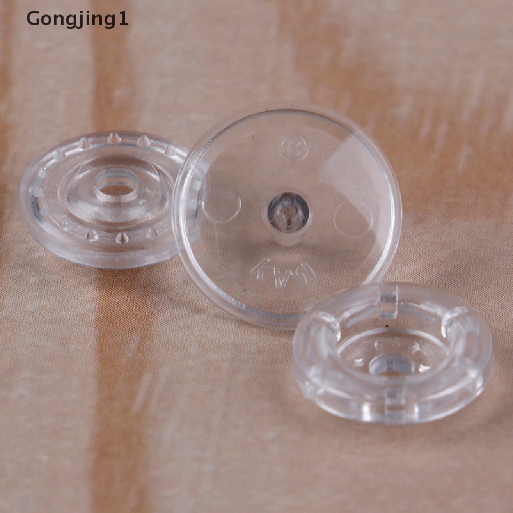 Gongjing1 50 Set kam T5 Kancing Jepret Plastik resin Bening 12mm