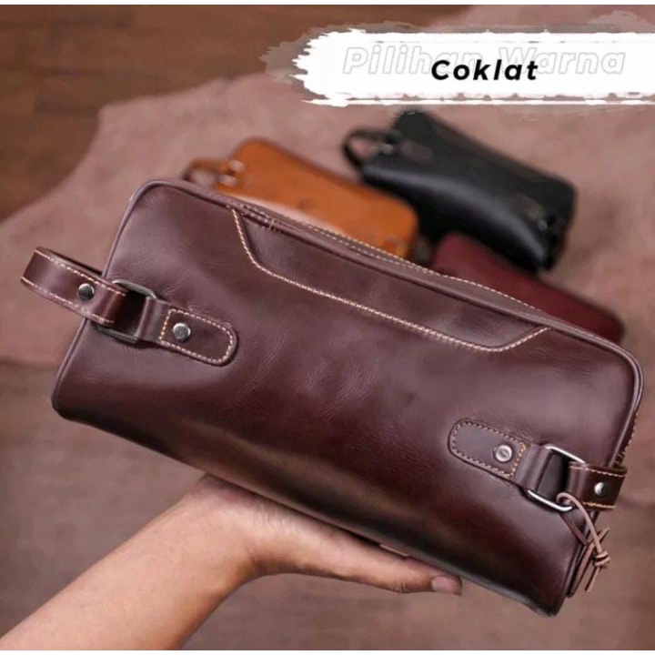 Handbag Pouch Pria Wanita Terbaru Clutch Dompet Pria Wanita Tas Tangan Fashion Kasual Tahan Air Kulit Kualitas Tinggi Bisa COD