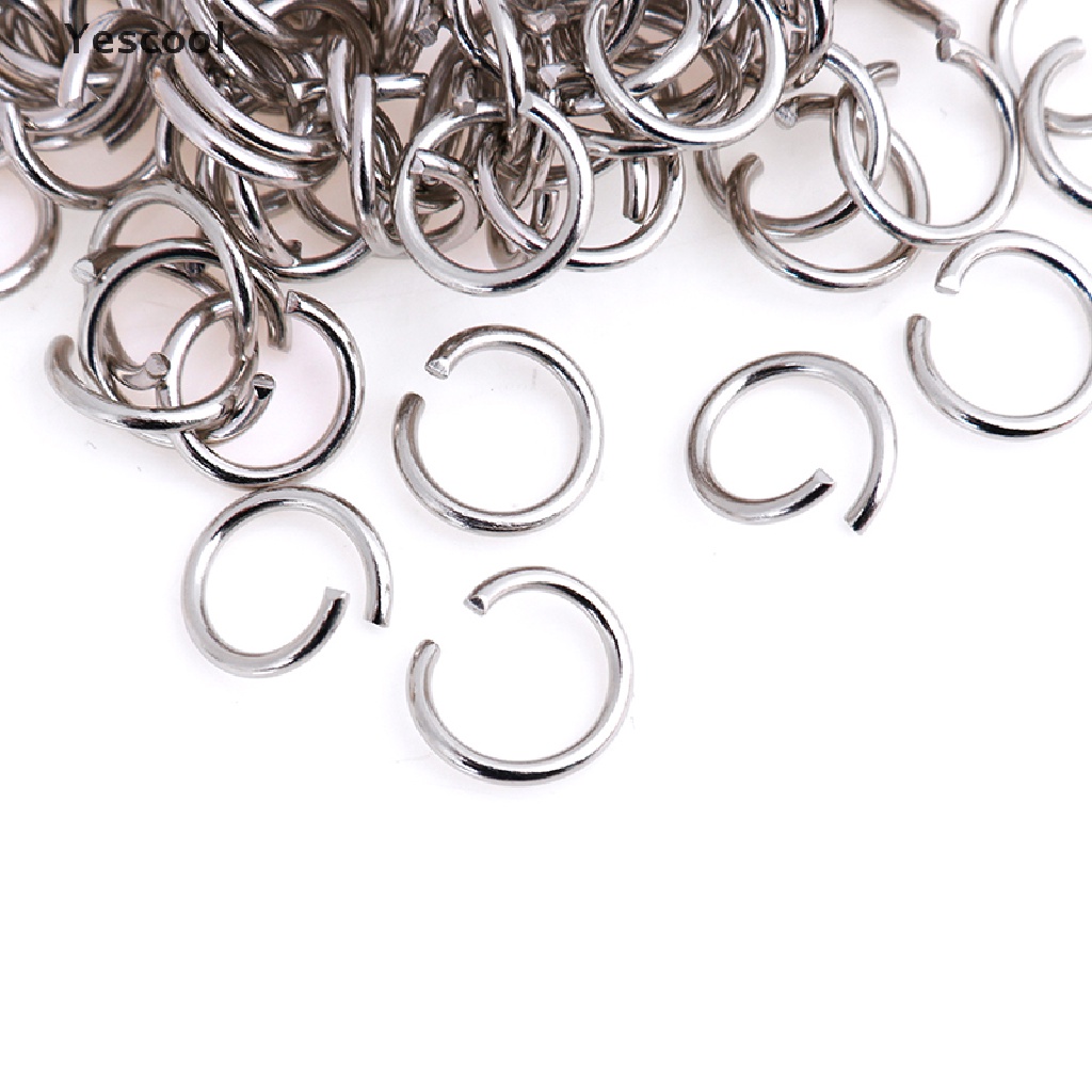 100 Pcs Cincin Konektor Split Ring Open Jump Bahan Stainless Steel Ukuran 8 / 10mm