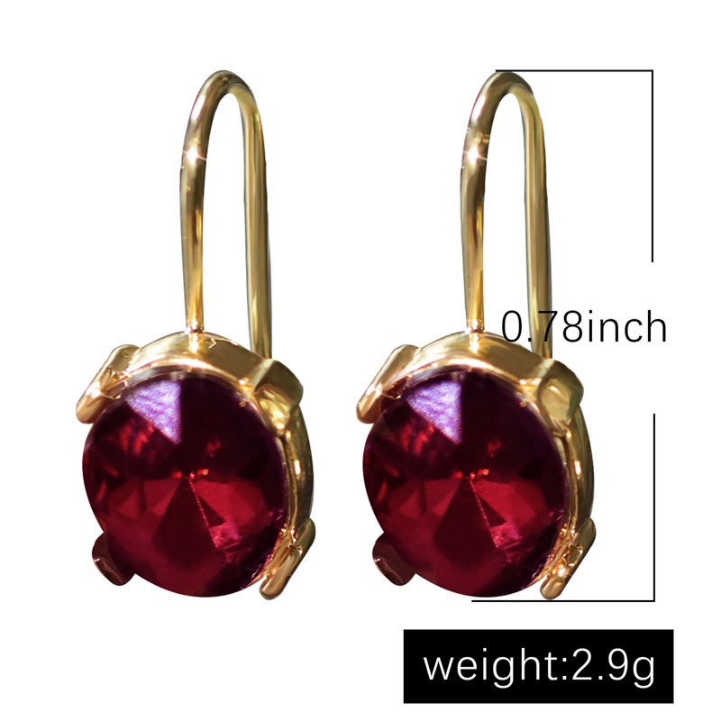 New Fashion Big Zircon Earrings Ladies Elegant Simple Earrings Blue Red Pendant Earrings Popular Jewelry