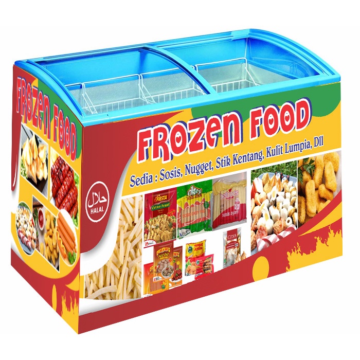 Stiker freezer Jumbo motif frozen food