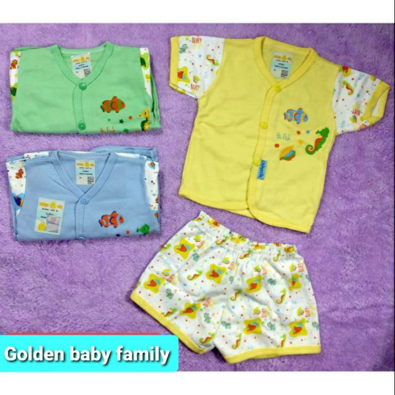 3 pcs setelan pendek nb /0-6m Chiko cik  SNI full cotton