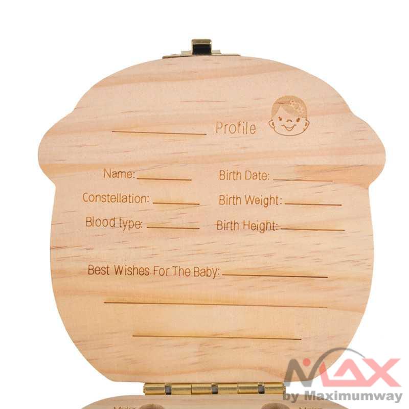 Kotak Tempat Gigi Susu Bayi Baby Teeth Wood Box Model Bayi Perempuan