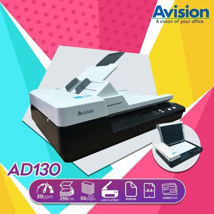 Scanner Avision AD130 Duplex ADF Flatbed Garansi Resmi AD 130 - 30ppm