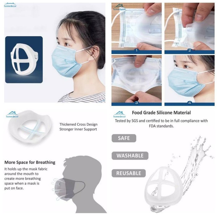 PENYANGGA MASKER BRACKET SUPPORT 3D ANTI PENGAP UNTUK SIRKULASI UDARA