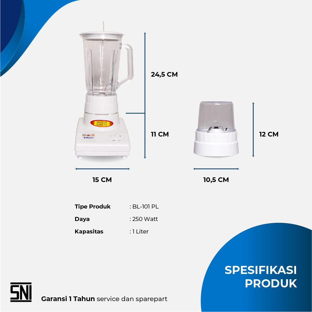 Miyako Blender Plastik 2 in 1 - BL101PL