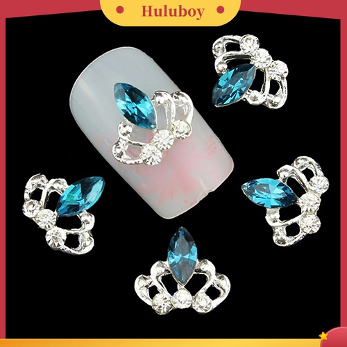 Huluboy Huluboy♡ 10pcs Berlian Imitasi Bentuk Mahkota 3D Untuk Dekorasi Manicure Charms