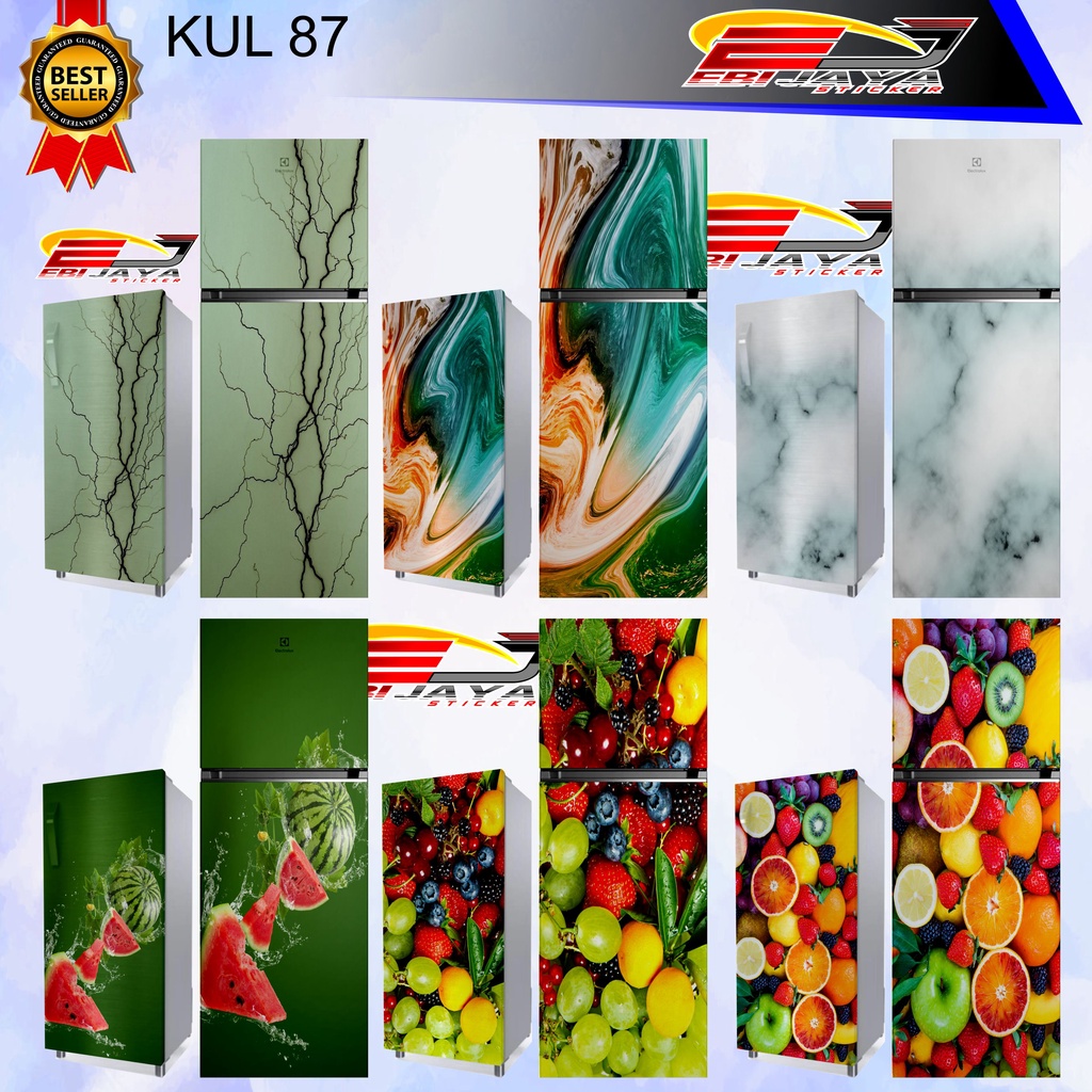 STIKER KULKAS DAN MAGICOM KEKINIAN / STIKER KULKAS PINTU 1 DAN PINTU 2 / STIKER MOTIF FRUIT ( A87 )