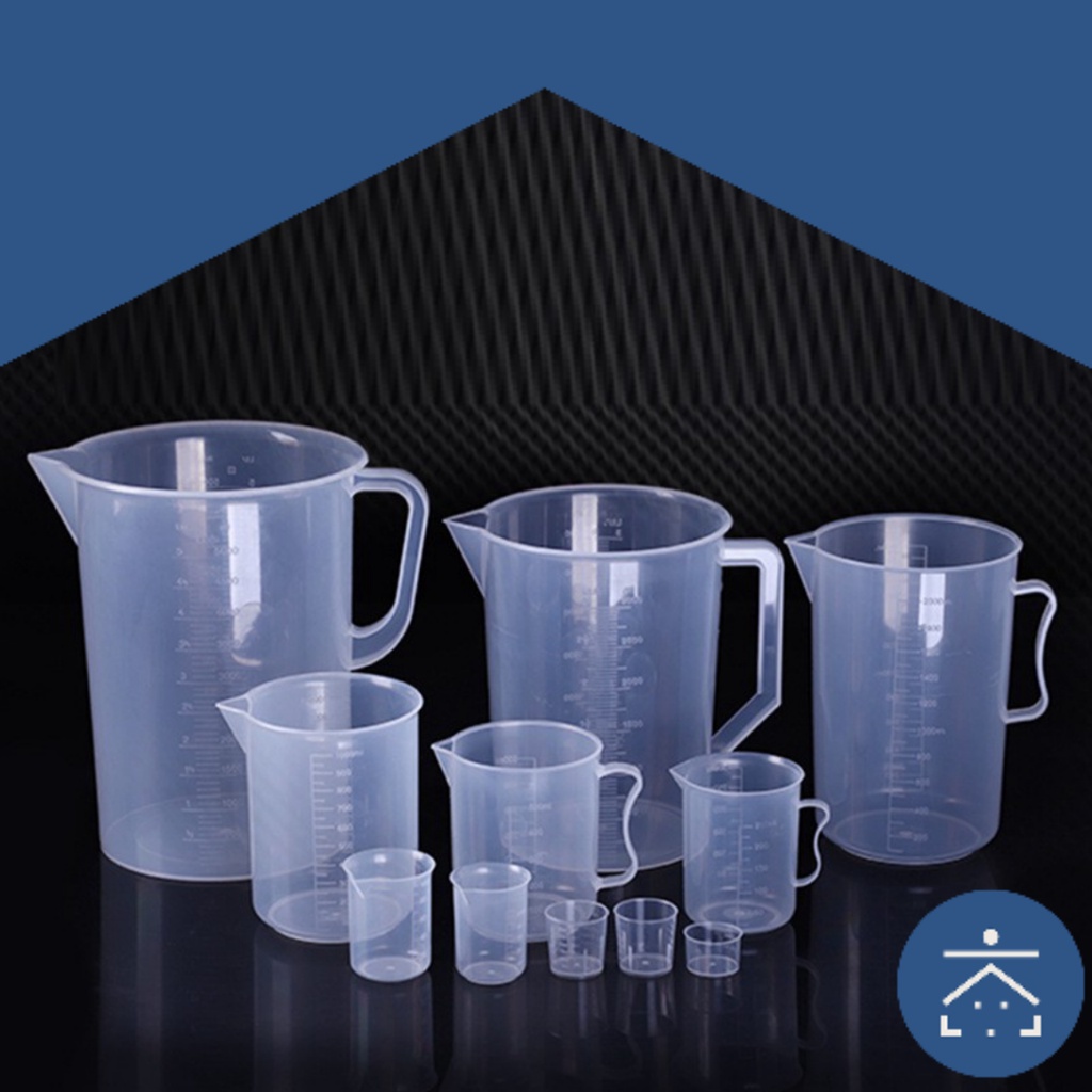Gelas Ukur Plastik 50 100 250 500 1000 ml 1 liter Takar Measurement Cup Unik Murah Import Takaran