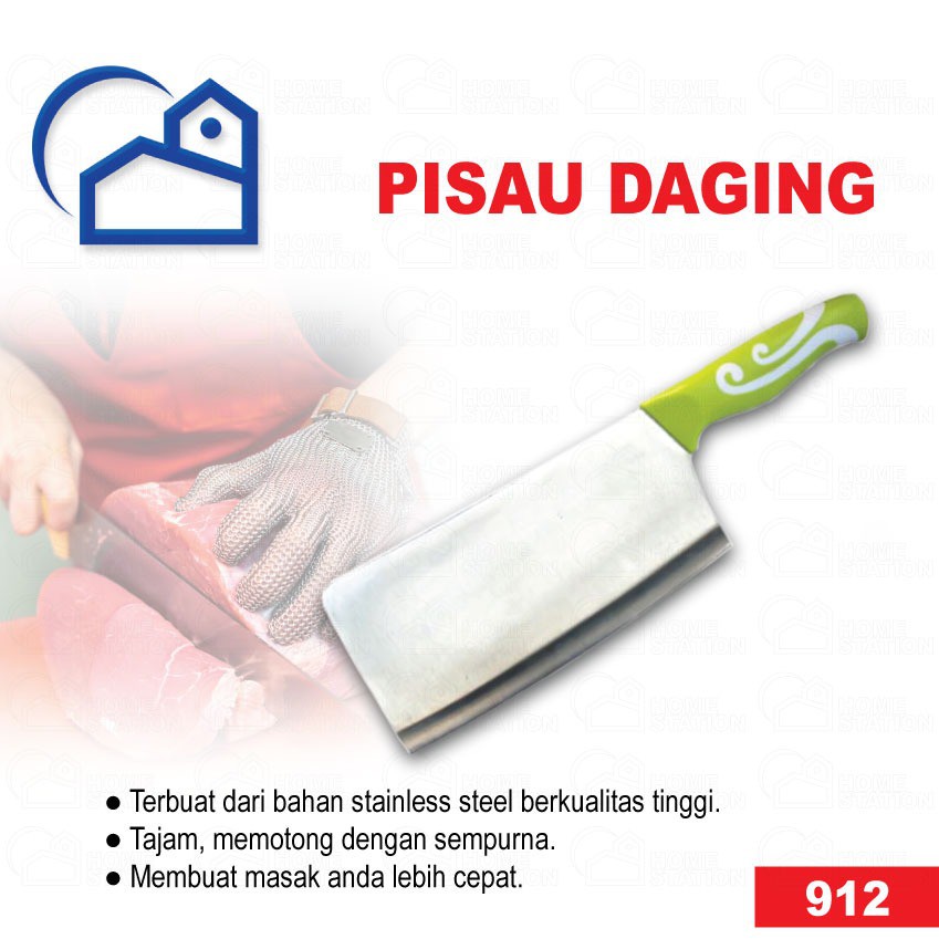 Pisau Daging Tajam Cincang Besar Pisau besar untuk potong tulang Ayam 912