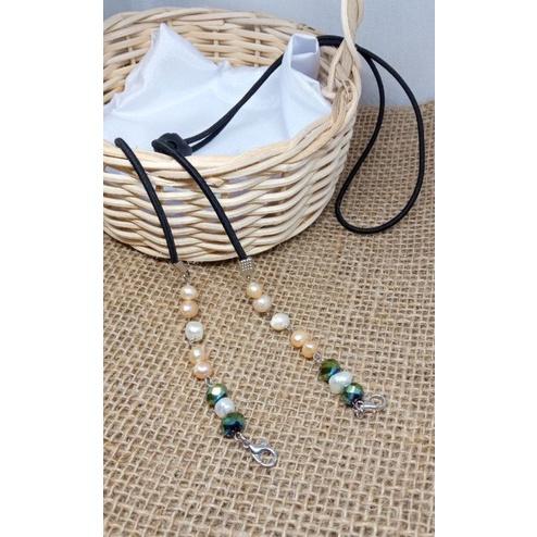 BERSERTIFIKAT STRAP MASKER MUTIARA AIR TAWAR LOMBOK STRAP MASKER SERUT KALUNG MASKER MUTIARA KONEKTO