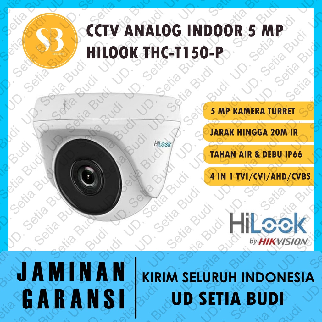 Kamera CCTV Analog Indoor 5 MP Hilook THC-T150-P