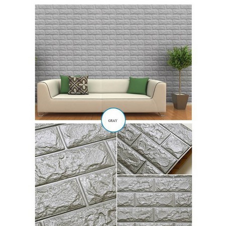 (PROMO) Jakarta_Aksesoris Wallpaper Dinding Foam 3D Motif Batu Bata / Walpaper Dinding Foam High Quality (COD)-4