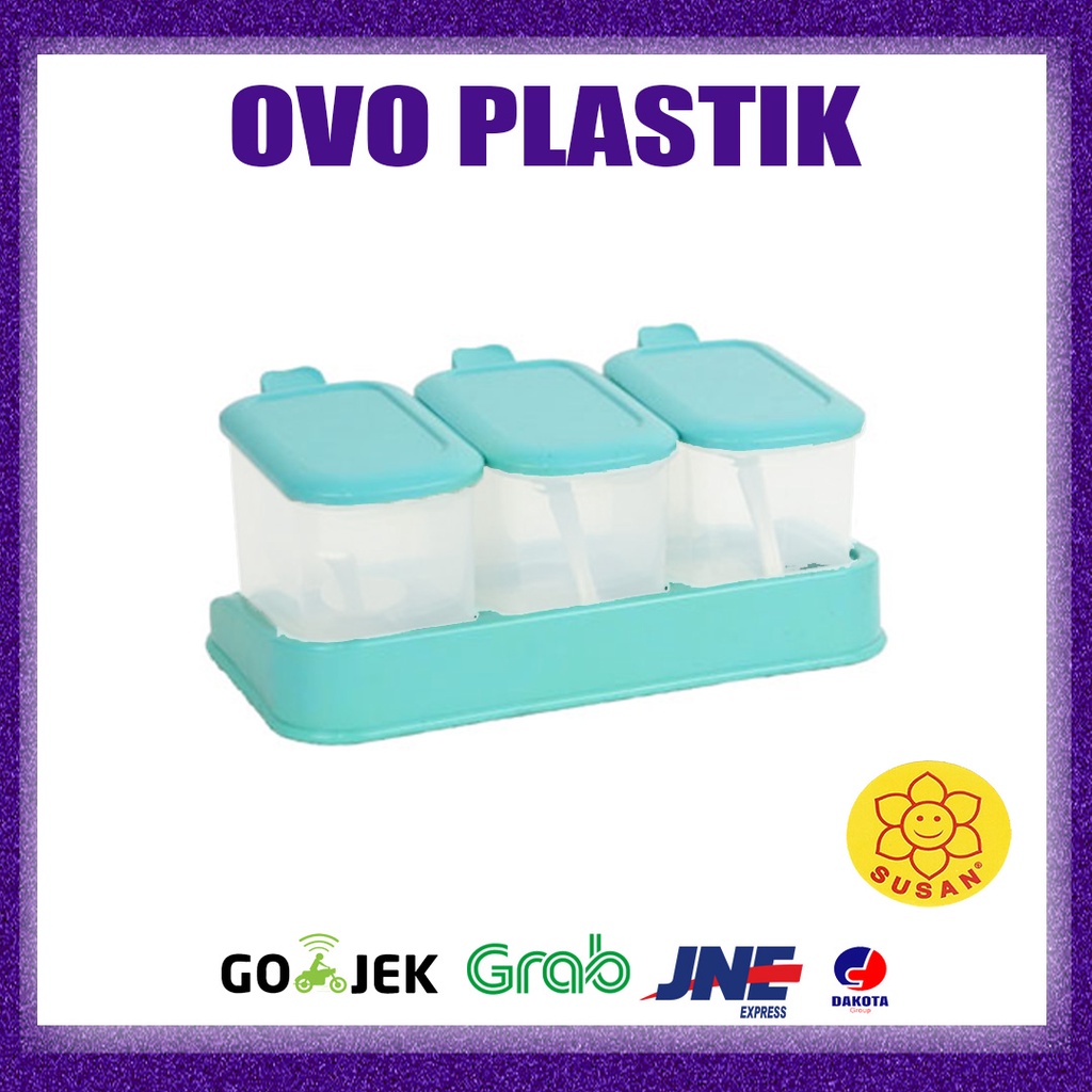 Tempat Bumbu Lezato 3 / Tempat Bumbu 3in1 / Tempat Bumbu Dapur / Rak Bumbu / Wadah Bumbu / Toples Bu