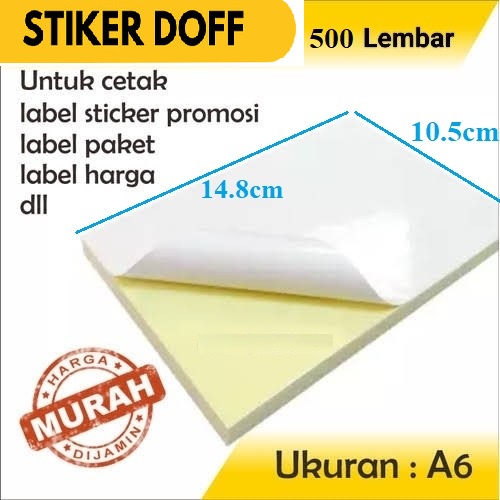 

Kertas Stiker HVS A6 isi 500 lembar - Fastec / Kertas Sticker A6 Kertas Stiker HVS A6 - 1 pack isi 500 lbr / Kertas Stiker Label