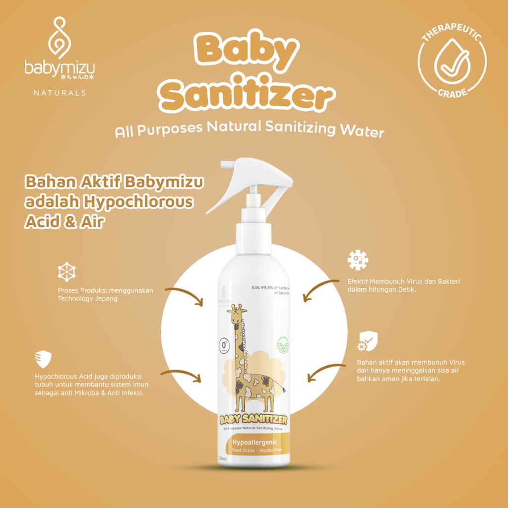 BABYMIZU Baby Sanitizer - Hypoallergenic Baby Sanitizer, Sanitizing Water 100% Natural, Food Grade, Multi Purpose Cleanser