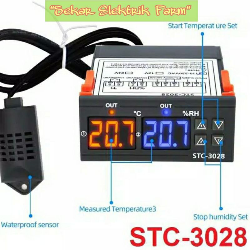 STC 3028 Termohygrostat 220 V Thermostart  / Hygrostat Pengatur Suhu &amp; Kelembapan