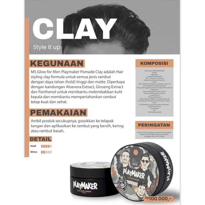 MS Glow Clay based Pomade 100% original perawatan rambut pria termurah (bisa cod)