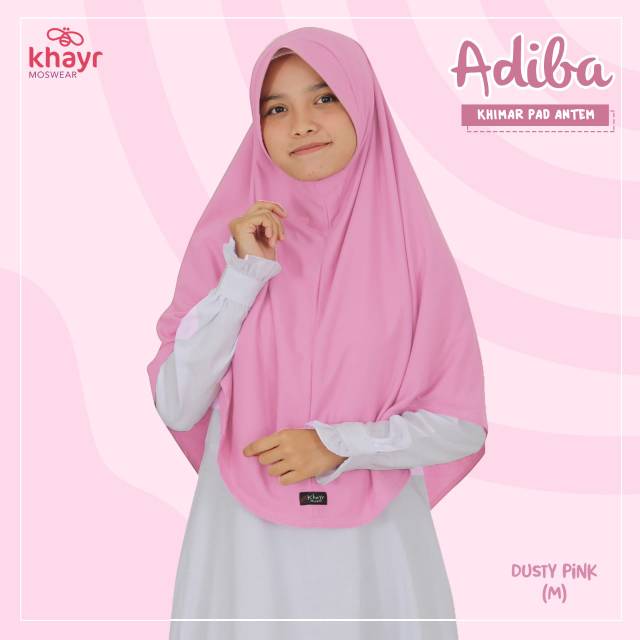  Jilbab  Kaos Adiba Series By Khayr Moswear Warna  Dusty  Pink  