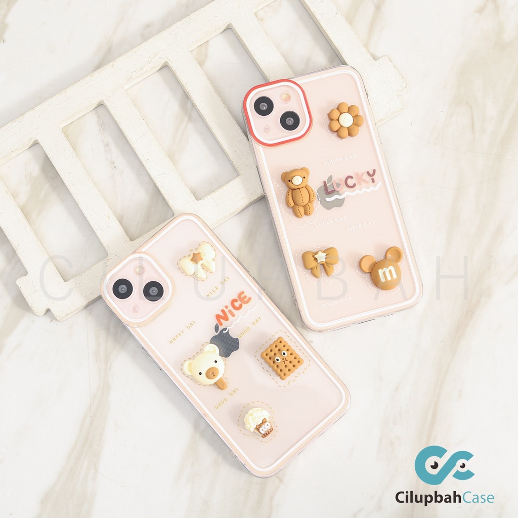 3D Flower and Cookies Full Lens Cover Soft Case For iPhone 7 8 SE 7+ 8+ X XR XS 11 12 13 Mini Pro Max
