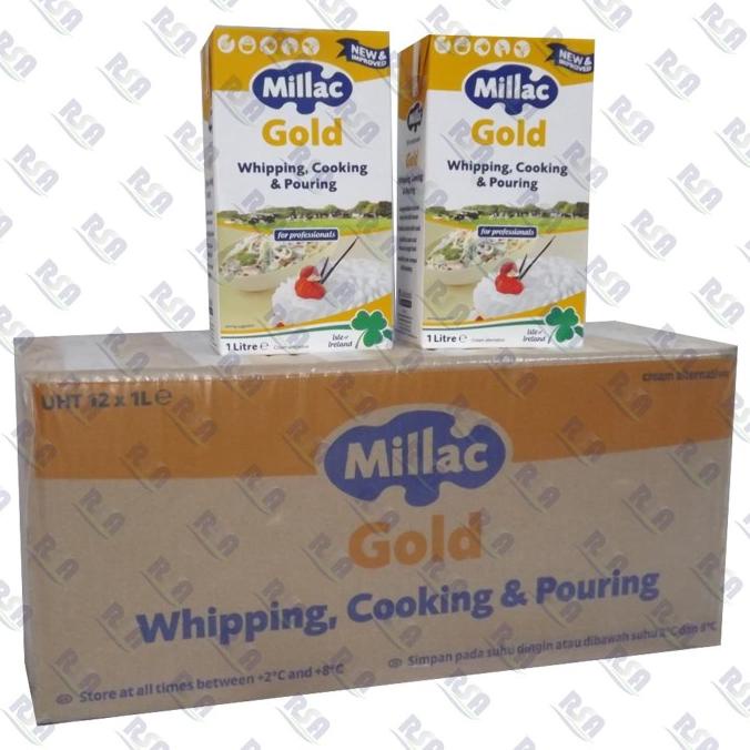 

(BISA COD) Whipping Cream Millac Gold 1 Liter x 12 Import dari United Kingdom