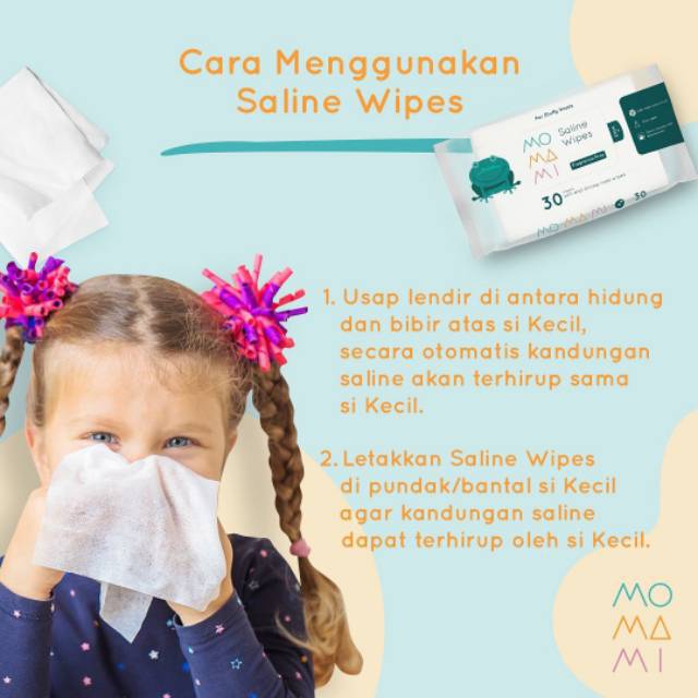 Momami Saline Wipes / Tisu Basah Anak Bayi Anti Flu