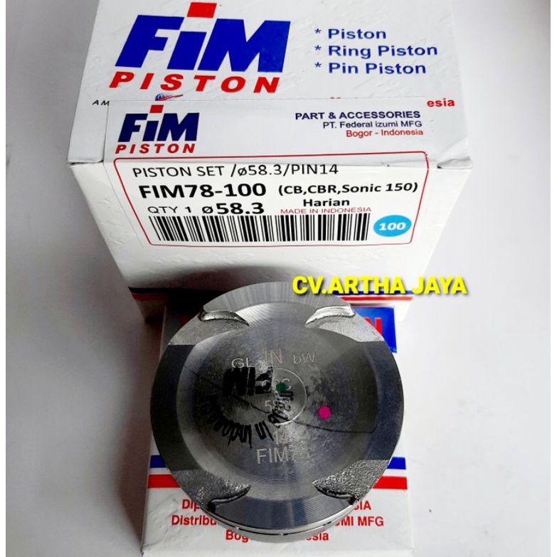 PISTON KIT FIM FIM78 HONDA SONIC 150 R / CBR 150 LED / SUPRA GTR 150 / NEW CBR LED / CB LED ( 57,3 / 57,8 / 58,3 / 58,8 / 59,3 / 59,8 / 60,3 ) ( STD / 050 / 100 / 150 / 200 / 250 / 300 ) ( PEN 14 / PIN 14 )-3