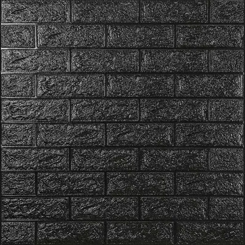 [BISA COD] Wallpaper Dinding Stiker Wallfoam 3D Sticker Dekorasi Kamar Rumah Murah Motif Bata-Hitam